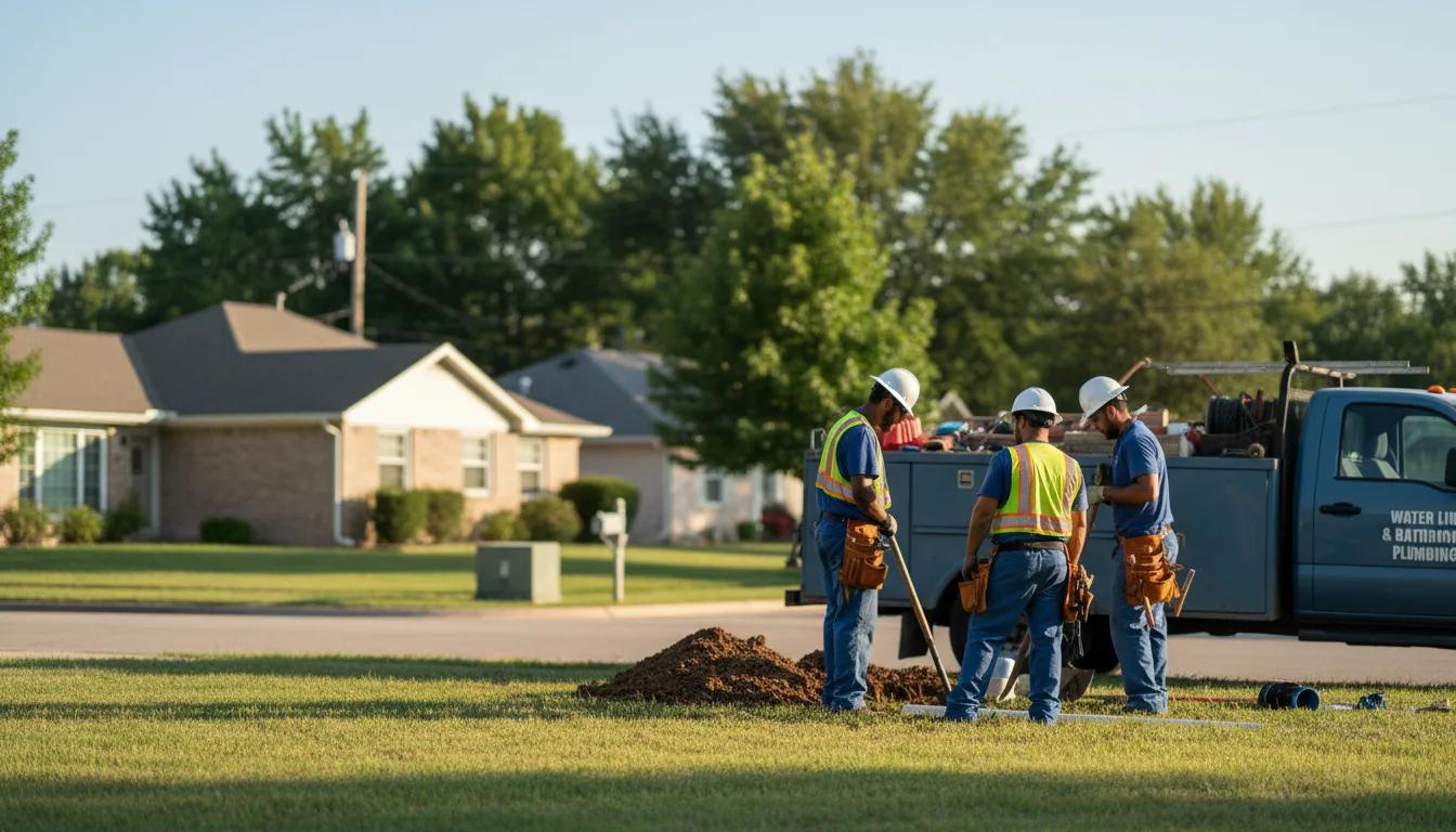 Residential water line and bathroom plumbing service in Huntsville, TX